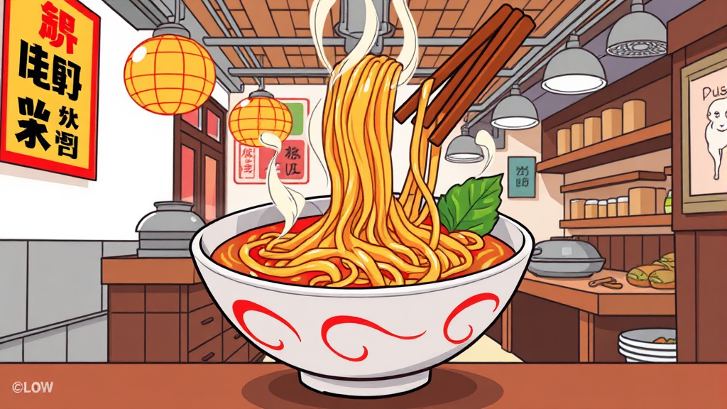 난면 맛집 위치 및 정보 (cartoon 스타일)