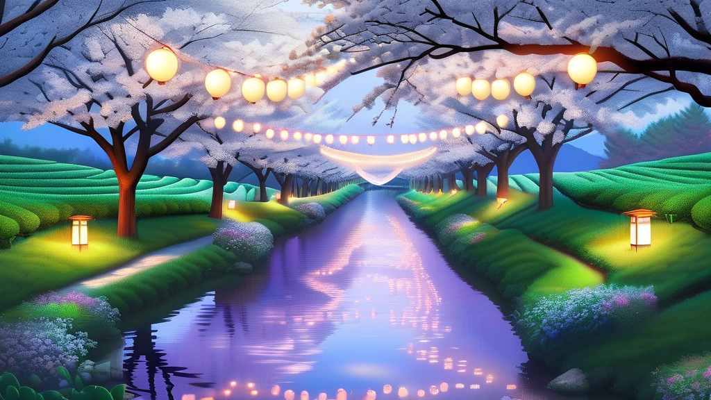 하동 십리벚꽃길: 아름다운 풍경과 즐길 거리 (realistic 스타일)