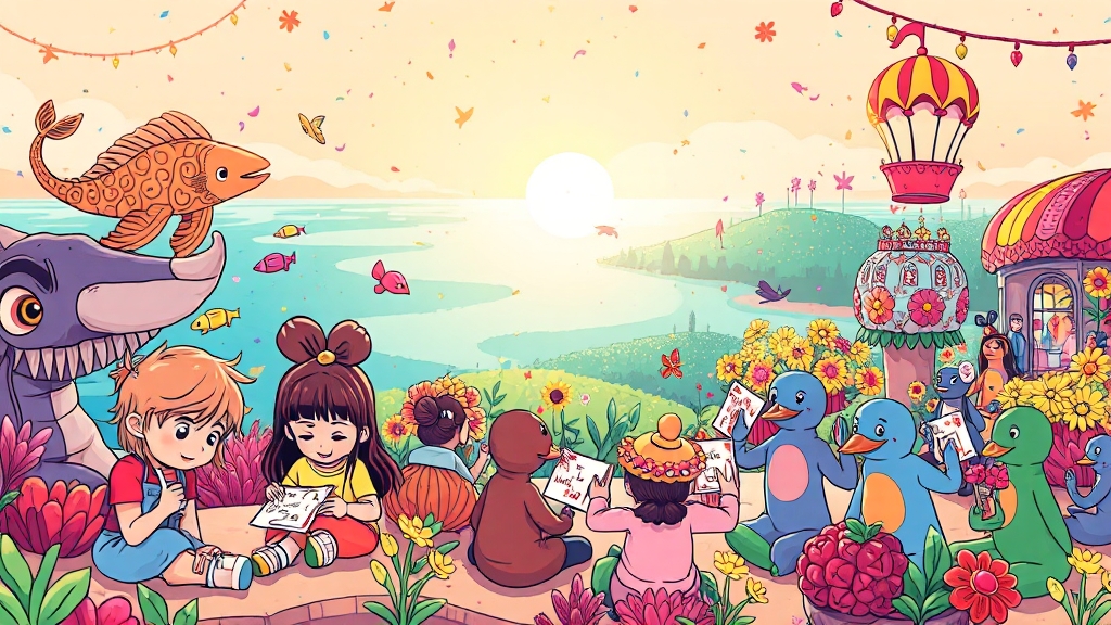 공연 전부터 즐거움 가득 (cartoon 스타일)