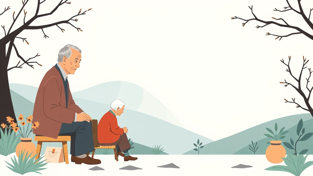 노인 빈곤 문제와 제도 개선의 시급성 (illustration 스타일)