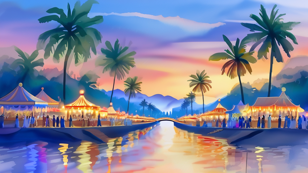 다채로운 프로그램: 특별 공연부터 상설 체험까지 (watercolor 스타일)