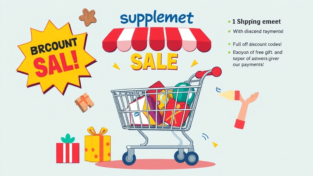 할인코드 & 구매 꿀팁 (cartoon 스타일)