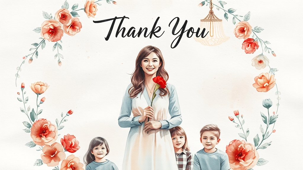 진심 담은 감사 문구 (watercolor 스타일)