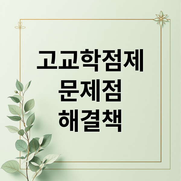 고교학점제
문제점
해결책 (고교학점제)
