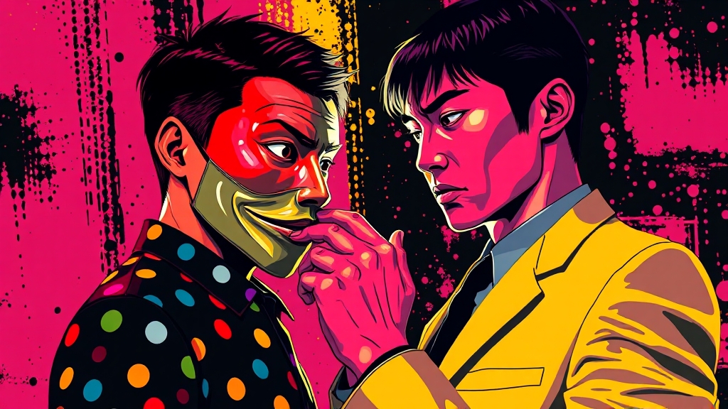 기훈과 프론트맨 대립 (popart 스타일)