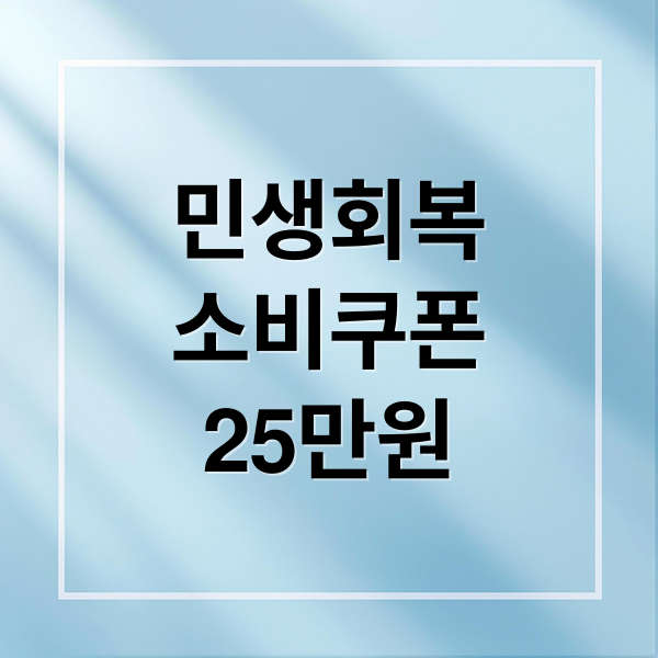 민생회복
소비쿠폰
25만원 (민생회복 소비쿠폰 신청 방법 25만원 농어촌 인구감소지역)