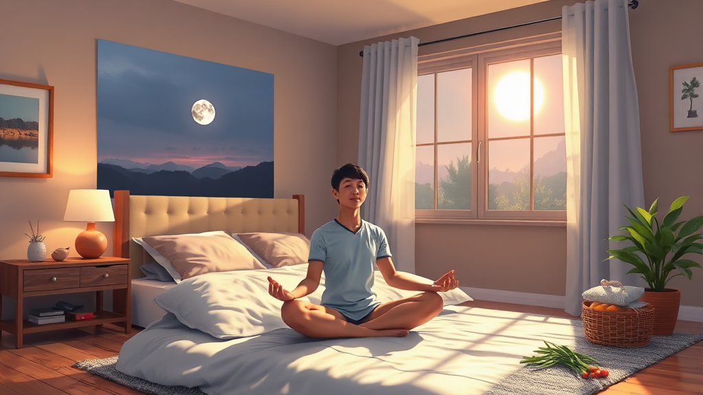 숙면을 위한 12가지 다각적 접근법 (realistic 스타일)