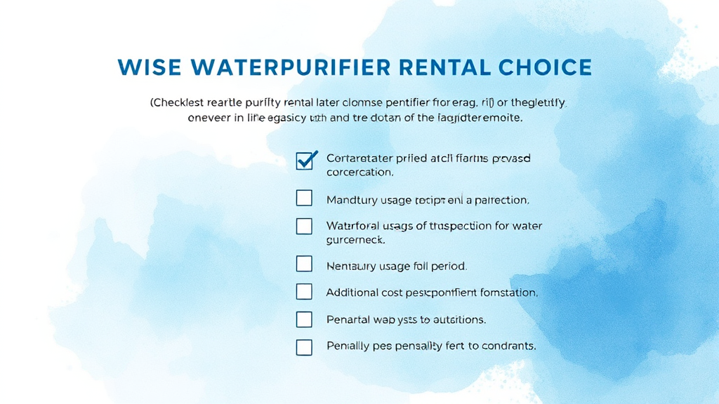 현명한 정수기 렌탈 선택을 위한 필수 체크리스트 (watercolor 스타일)