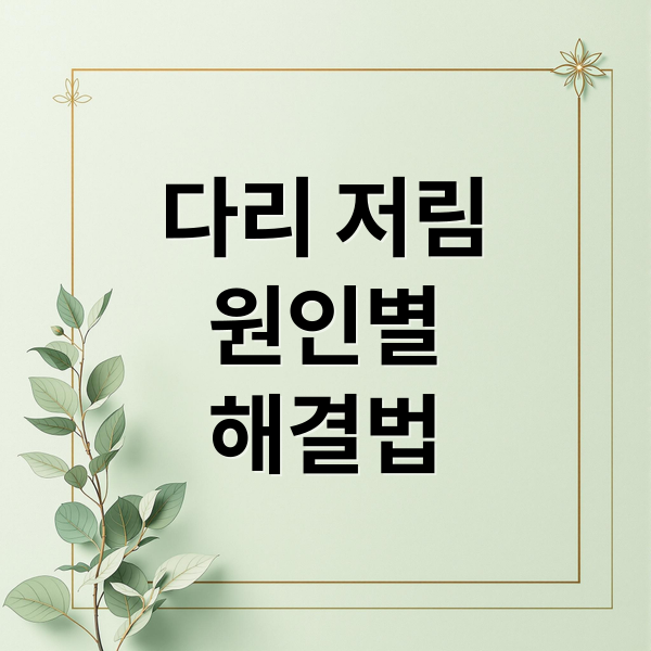 다리 저림
원인별
해결법 (다리 저림 원인)