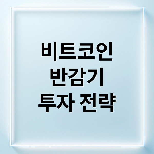 비트코인
반감기
투자 전략 (비트코인 반감기 시기 투자 전략)