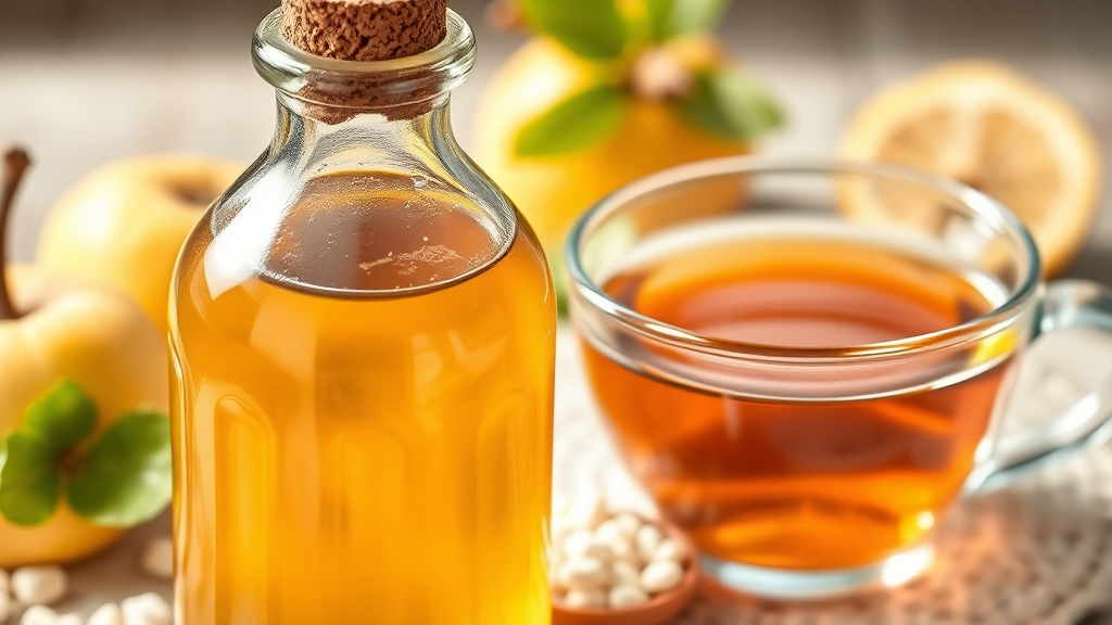 모과청 레시피: 설탕 없이 건강하게 (realistic 스타일)