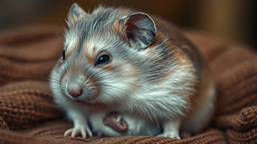 노령 햄스터 건강 문제 (realistic 스타일)