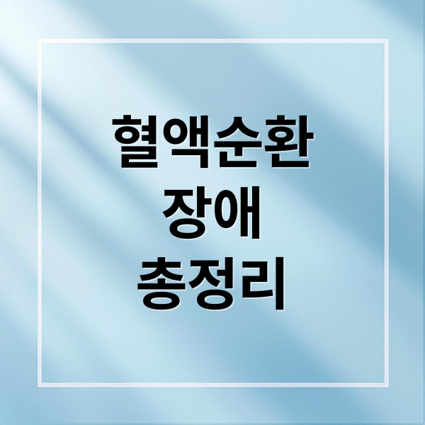 혈액순환
장애
총정리 (혈액순환 장애 증상)