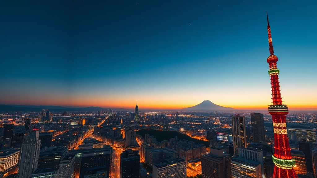 잊지 못할 도쿄의 밤: 스카이트리 야경과 함께하는 특별한 경험 (realistic 스타일)