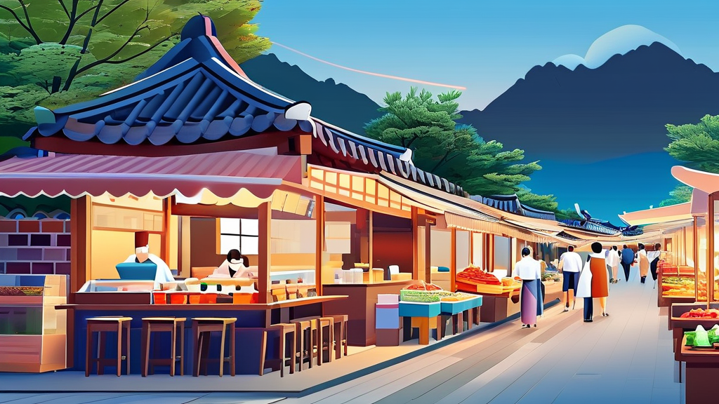 광주의 맛과 멋을 경험하는 미식 탐방 (illustration 스타일)