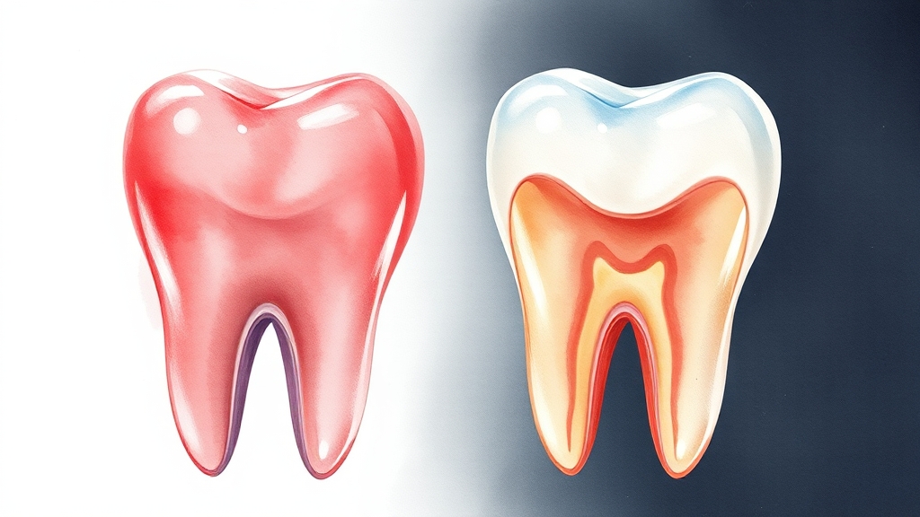 치은염 vs 치주염 차이 (watercolor 스타일)