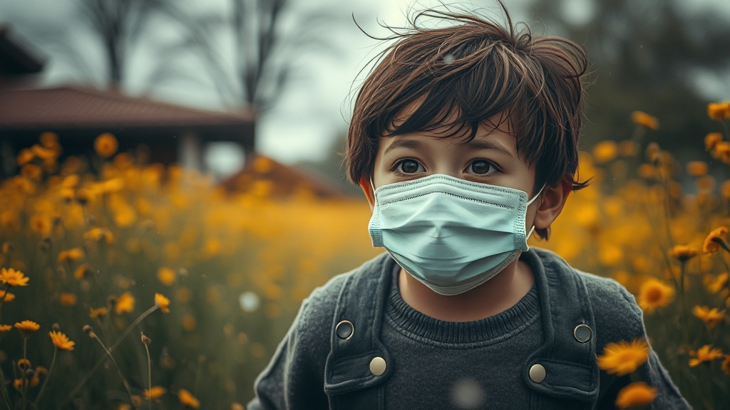 꽃가루 알레르기 예방을 위한 생활 습관 (realistic 스타일)