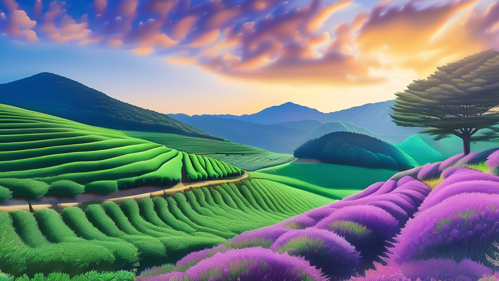 아름다운 자연 속 힐링 여행지 추천 (realistic 스타일)