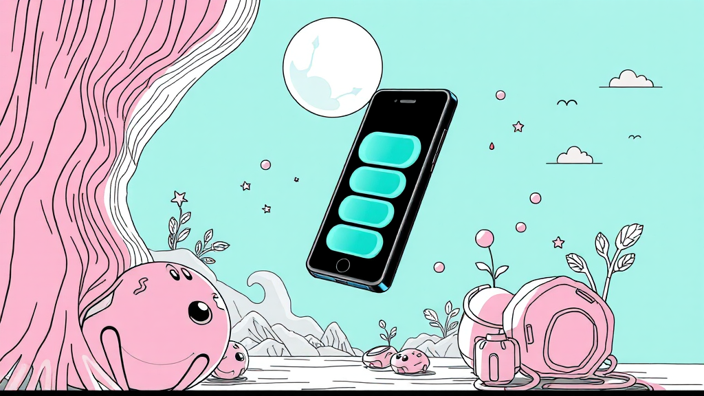 배터리, 하루 종일 쓸 수 있을까? (illustration 스타일)