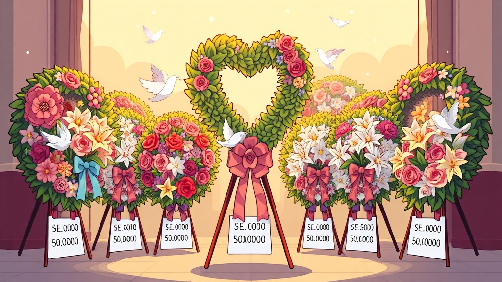 어떤 화환을 골라야 할까요? (cartoon 스타일)