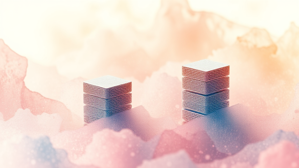 HBM 기술 경쟁 심화 (watercolor 스타일)