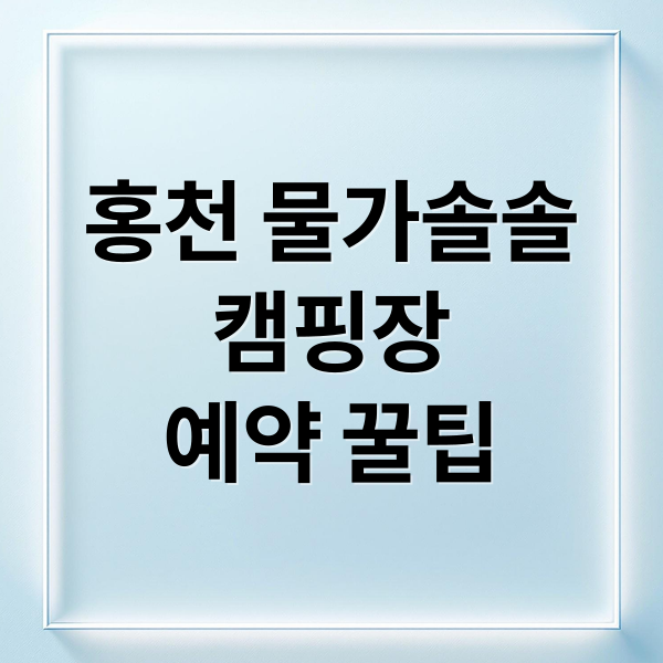 홍천 물가솔솔
캠핑장
예약 꿀팁 (홍천 물가솔솔캠핑장)