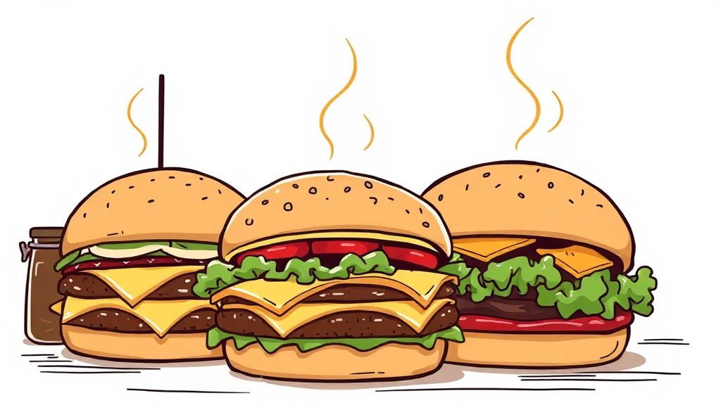 롯데리아 인기 메뉴 소개 (illustration 스타일)