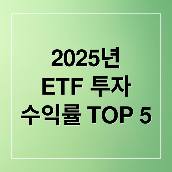 2025년
ETF 투자
수익률 TOP 5 (ETF 추천 TOP 5)