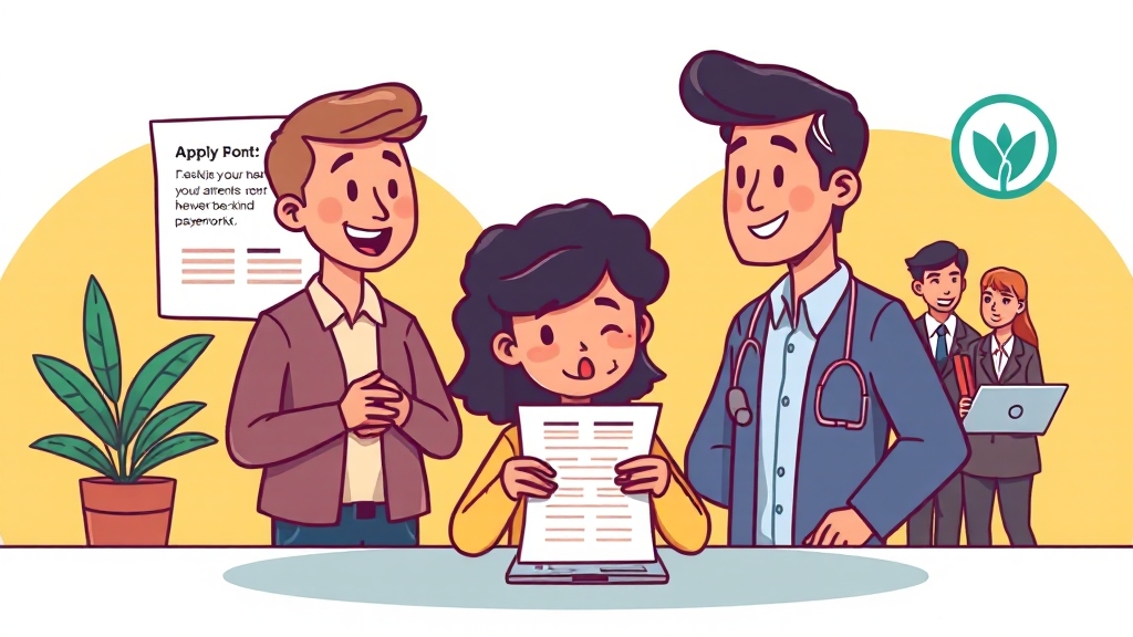 의료급여, 어떻게 신청할까? (cartoon 스타일)