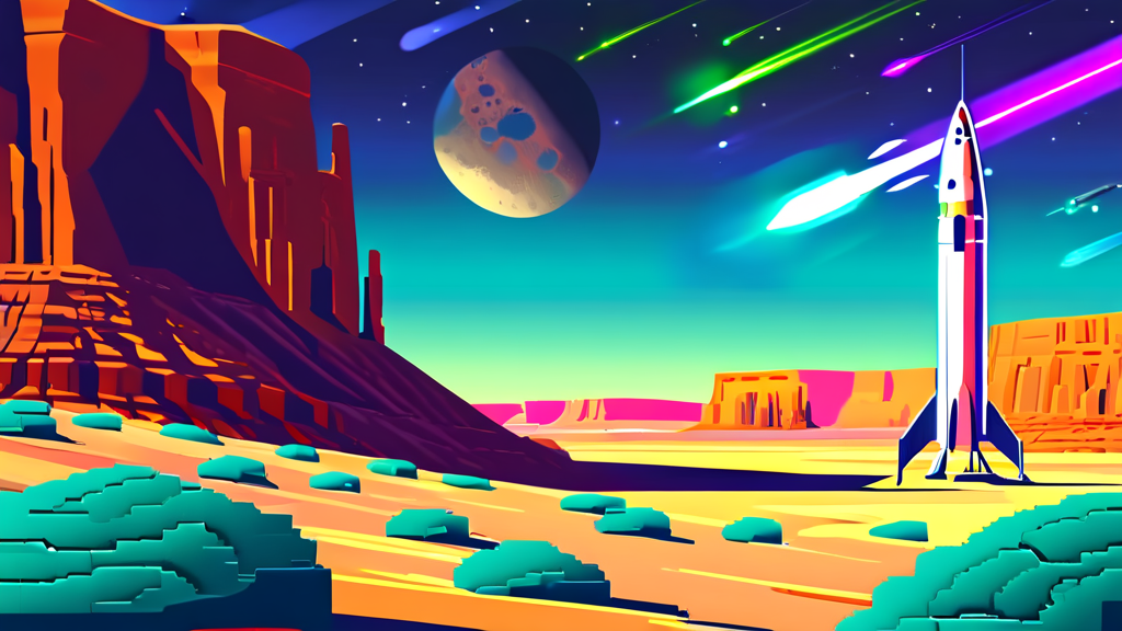 미국 우주항공 밸류체인 투자 기회 (illustration 스타일)