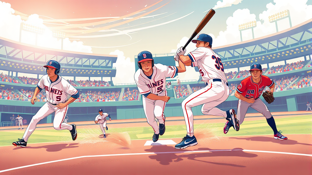 한국 대표팀의 희망: 이정후, 김하성 그리고 차세대 주자들 (illustration 스타일)