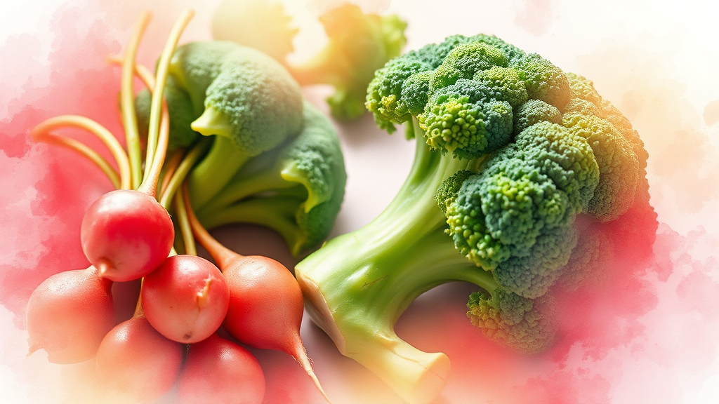 기타 기관지에 좋은 음식 (watercolor 스타일)