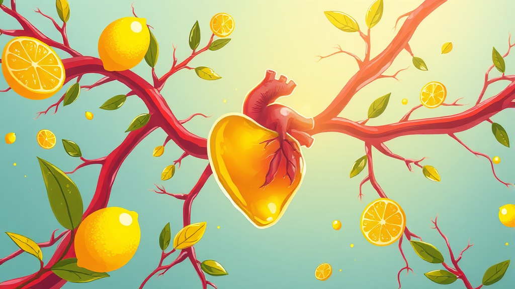 심혈관 건강 개선 효과 (illustration 스타일)