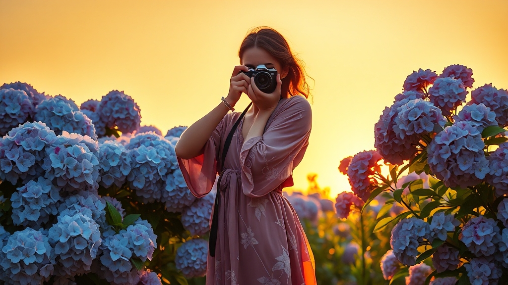 2025년 6월 수국 축제 베스트 명소와 체험 프로그램 총정리 4 수국과 함께하는 포토 스팟 (realistic 스타일)