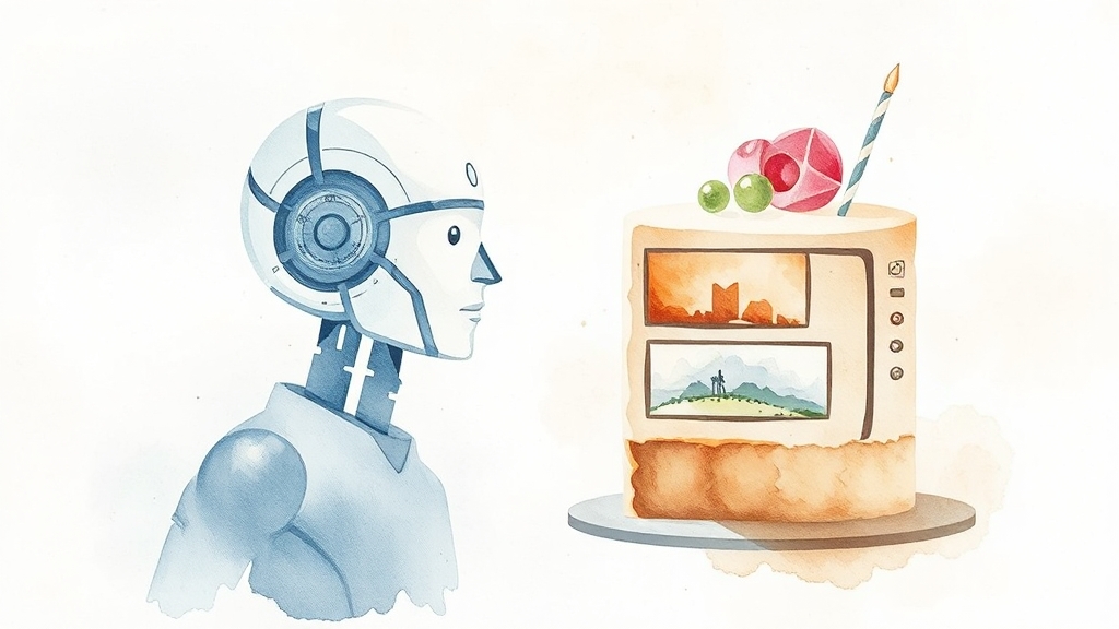 AI 기반 영어 회화 앱: 스픽(Speak) vs 케이크(Cake) (watercolor 스타일)