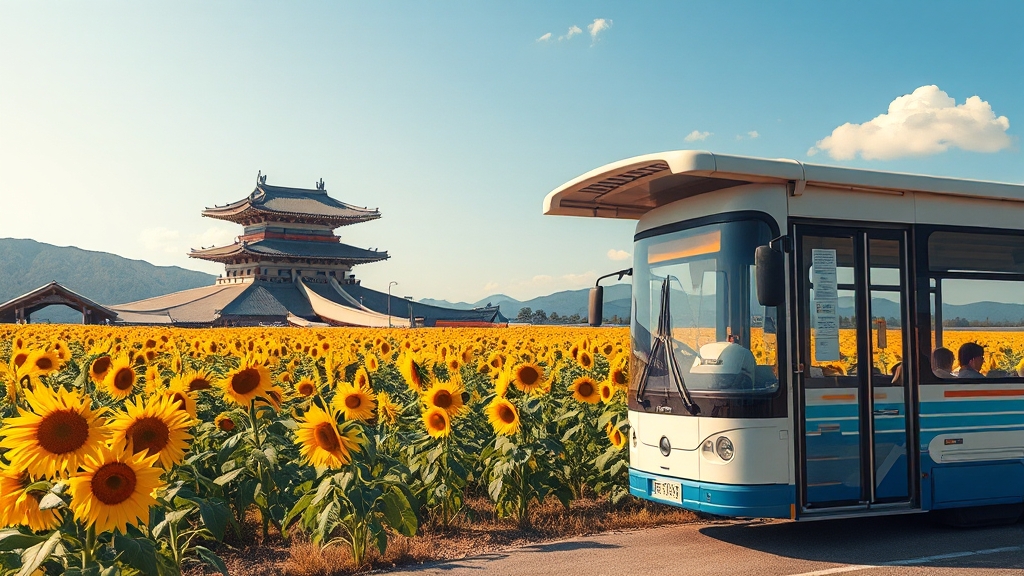 첨성대 주차 및 교통 정보 (realistic 스타일)