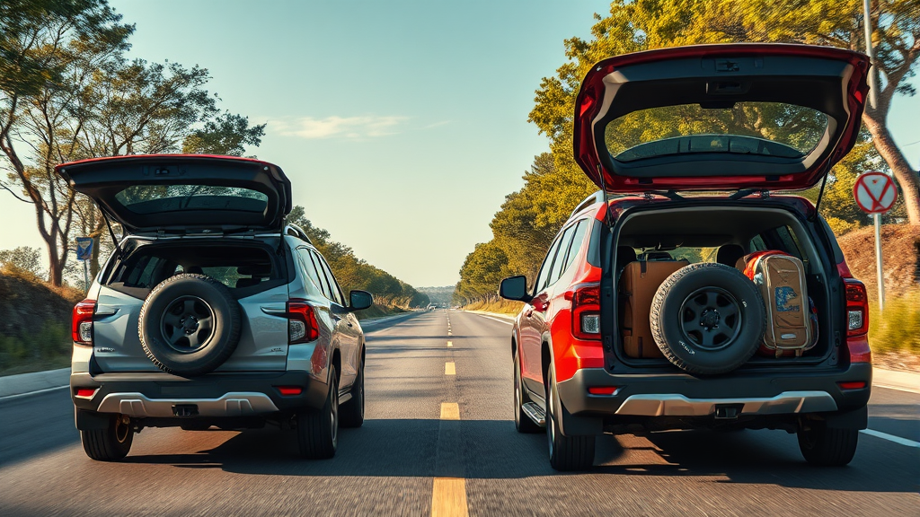 실내 공간 및 적재 용량 비교 (realistic 스타일)