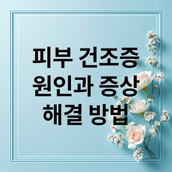 피부 건조증
원인과 증상
해결 방법 (피부 건조증 증상)