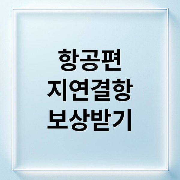항공편
지연결항
보상받기 (국내 항공사 지연 결항 보상 기준)
