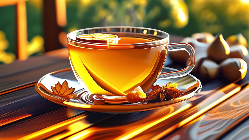 생강차, 매일 마시면 생기는 변화 (realistic 스타일)