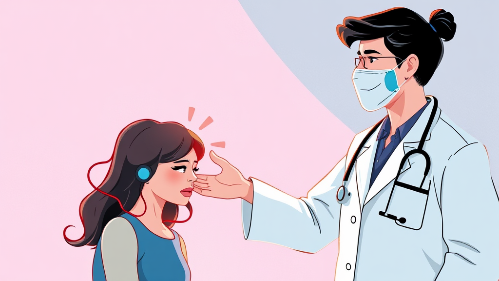 몸 뻐근할 때 근육 이완법: 마사지, 찜질, 스트레칭 총정리 8 통증, 언제 병원을 찾아야 할까? 전문가 상담의 중요성 (illustration 스타일)