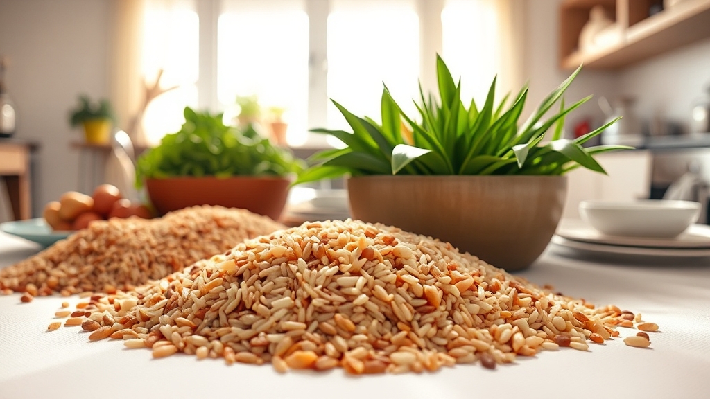 당뇨병과 쌀, 건강한 식단 이해 (realistic 스타일)