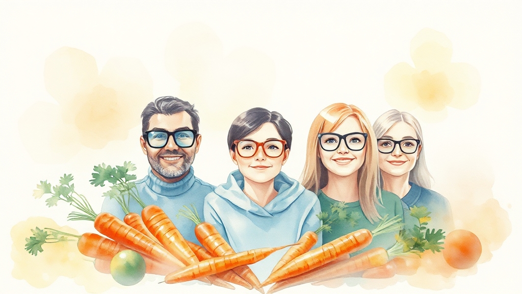 당근, 눈 건강 지킴이 👀 (watercolor 스타일)