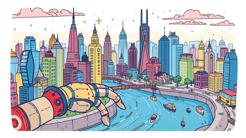 AI 전략 및 기술 개발 현황 (cartoon 스타일)