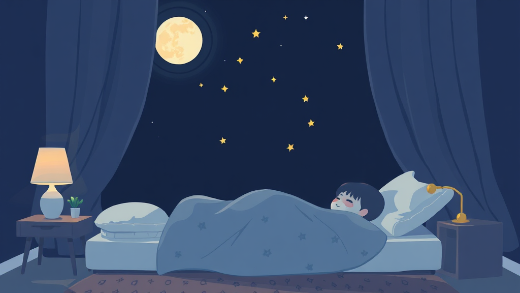 건강한 수면 습관과 함께 (illustration 스타일)