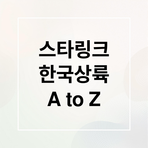 스타링크
한국상륙
A to Z (스타링크 한국 상륙 전망)