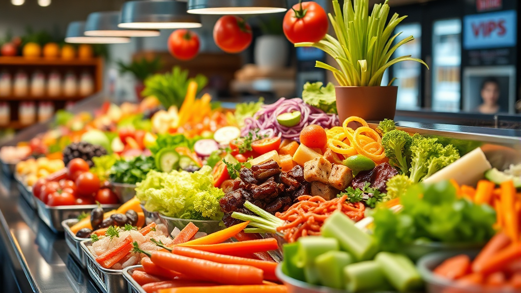 빕스 샐러드바 가격 정보 (realistic 스타일)