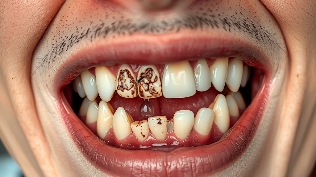 주요 원인 3: 충치와 치아 균열 (realistic 스타일)