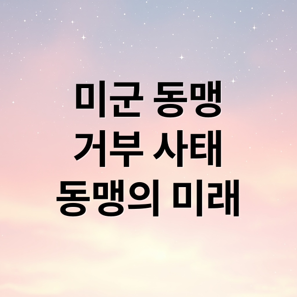 미군 동맹
거부 사태
동맹의 미래 (미군동맹 거부 초유의 사태)