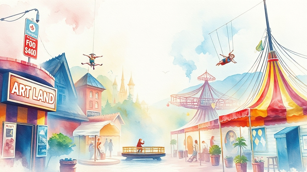 예술랜드 입장료 정보 (watercolor 스타일)